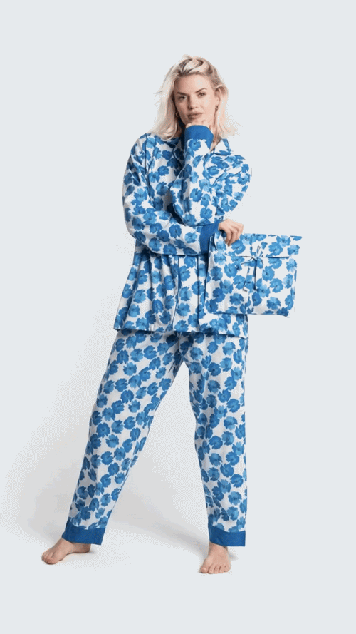 Blue Blossom Cotton Pyjama Set