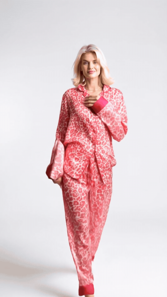Pink Leopard Cotton Pyjama Set